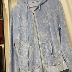 Blue Tie-Dye Zip-Up Hoodie